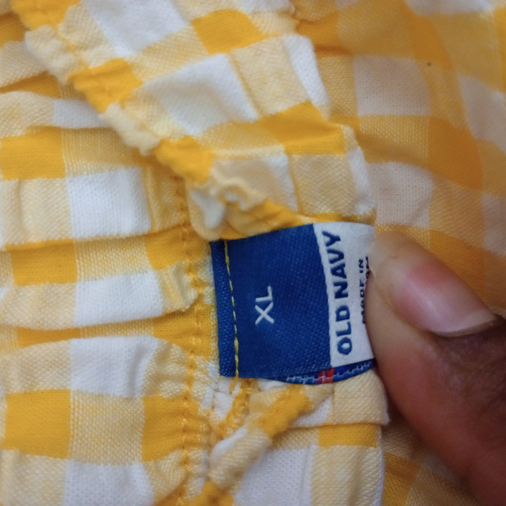 Old Navy Yellow and White Tiered Midi Skirt - Picture 2 of 4